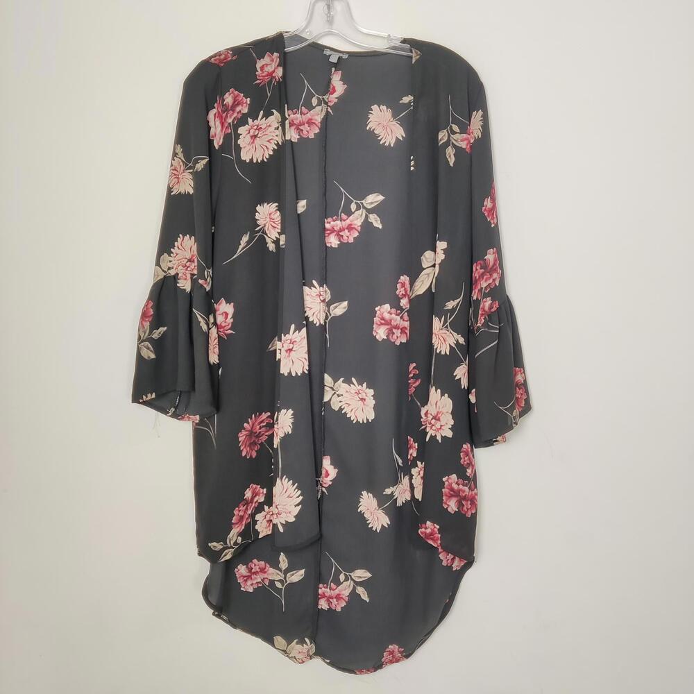 Charlotte Russe Floral Kimono Duster Cardigan Size Medium Dark Academia